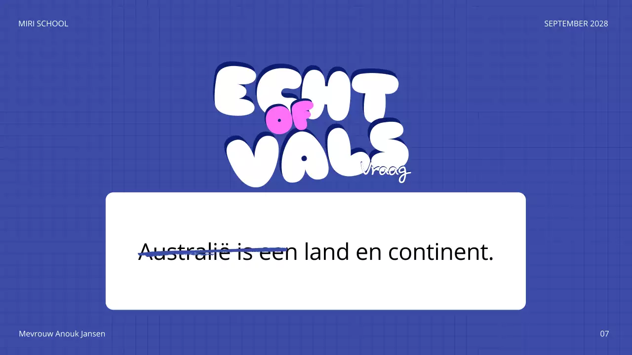 aankondiging blauwe ludieke quiz