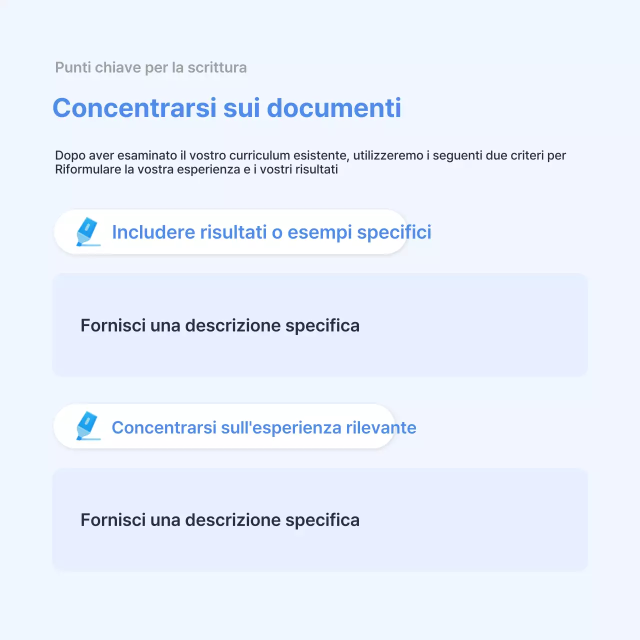 Guida alla preparazione di un colloquio di lavoro semplice e di colore azzurro