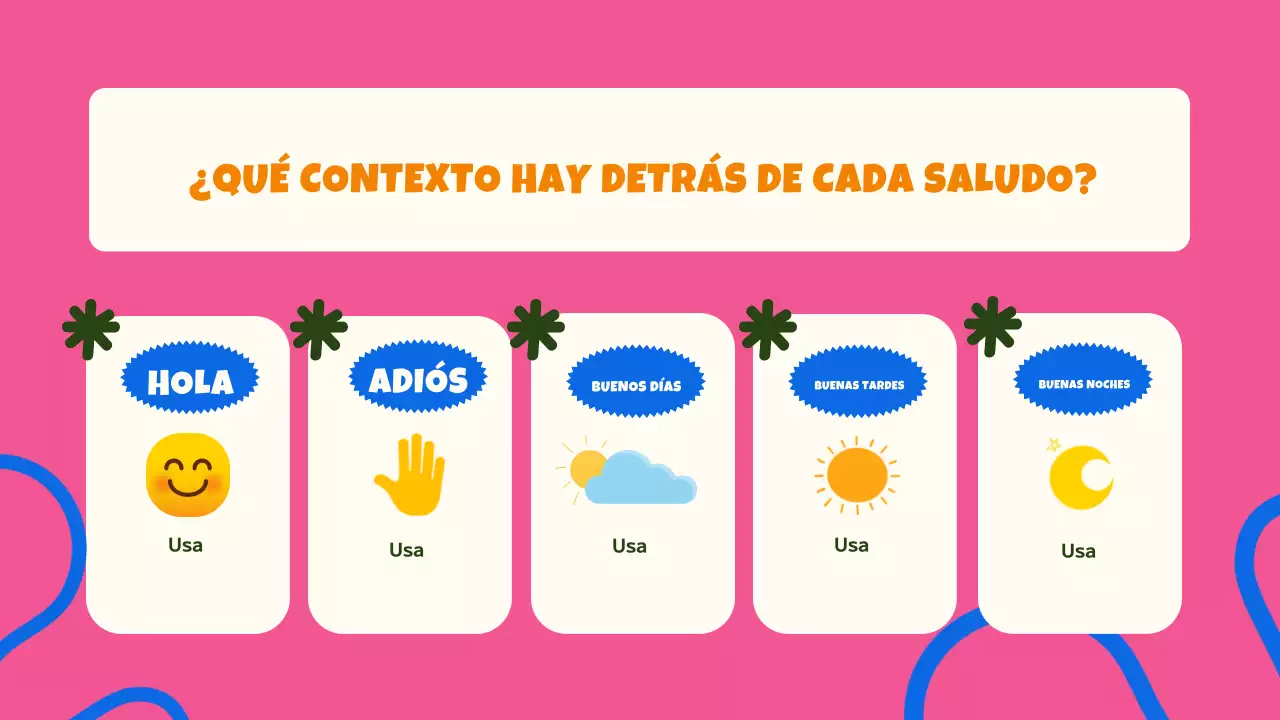 rosa azul colorido guía de clases de idiomas