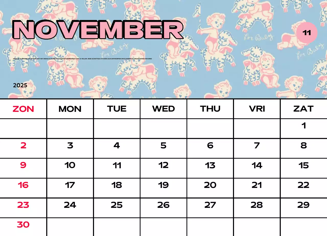 Kleurrijke kalenders met verschillende retro-illustraties