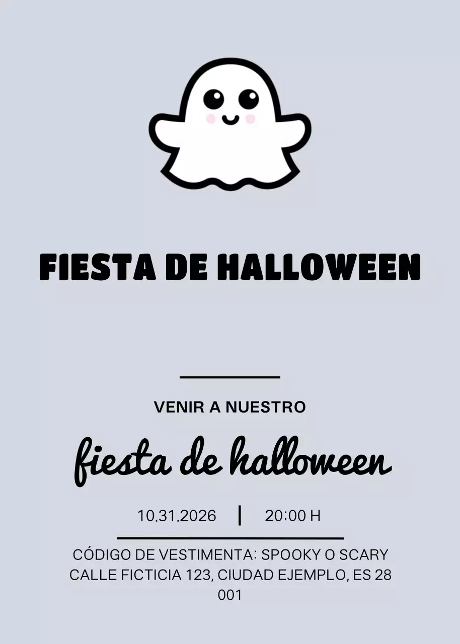 Invitación de Halloween sencilla y gris