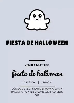 Invitación de Halloween sencilla y gris