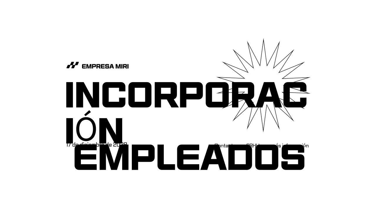 Presentaciones en blanco y negro para la incorporación de empleados