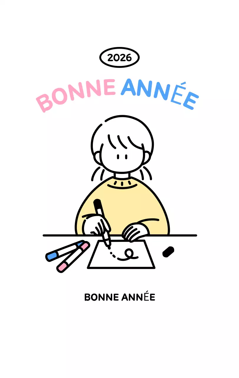 Calendrier illustré avec un joli style de lignes