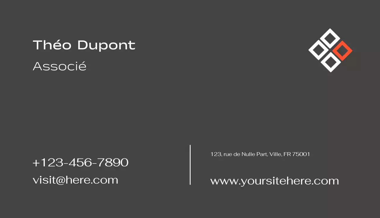 carte de visite moderne grise