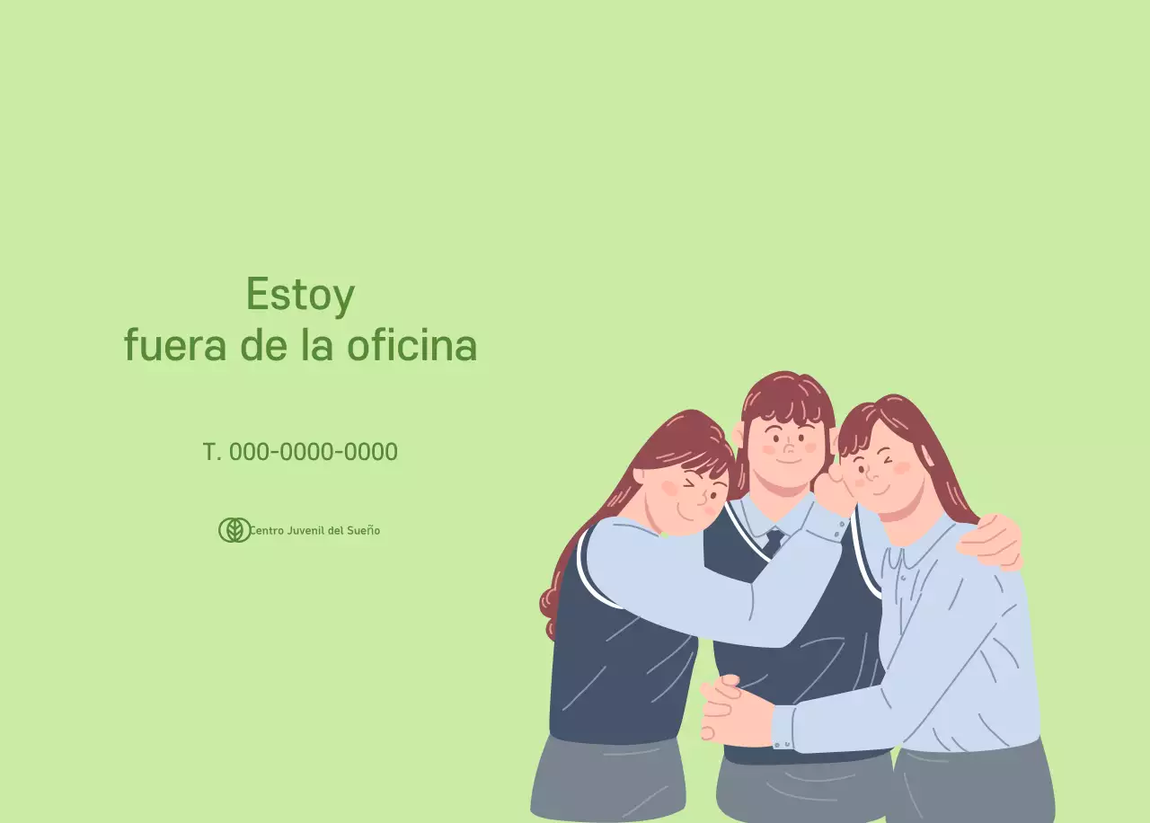 Calendario con ilustraciones juveniles sobre fondo amarillo verdoso