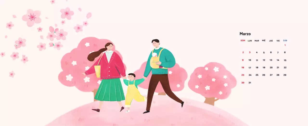 Calendario de Año Nuevo con cálidas ilustraciones