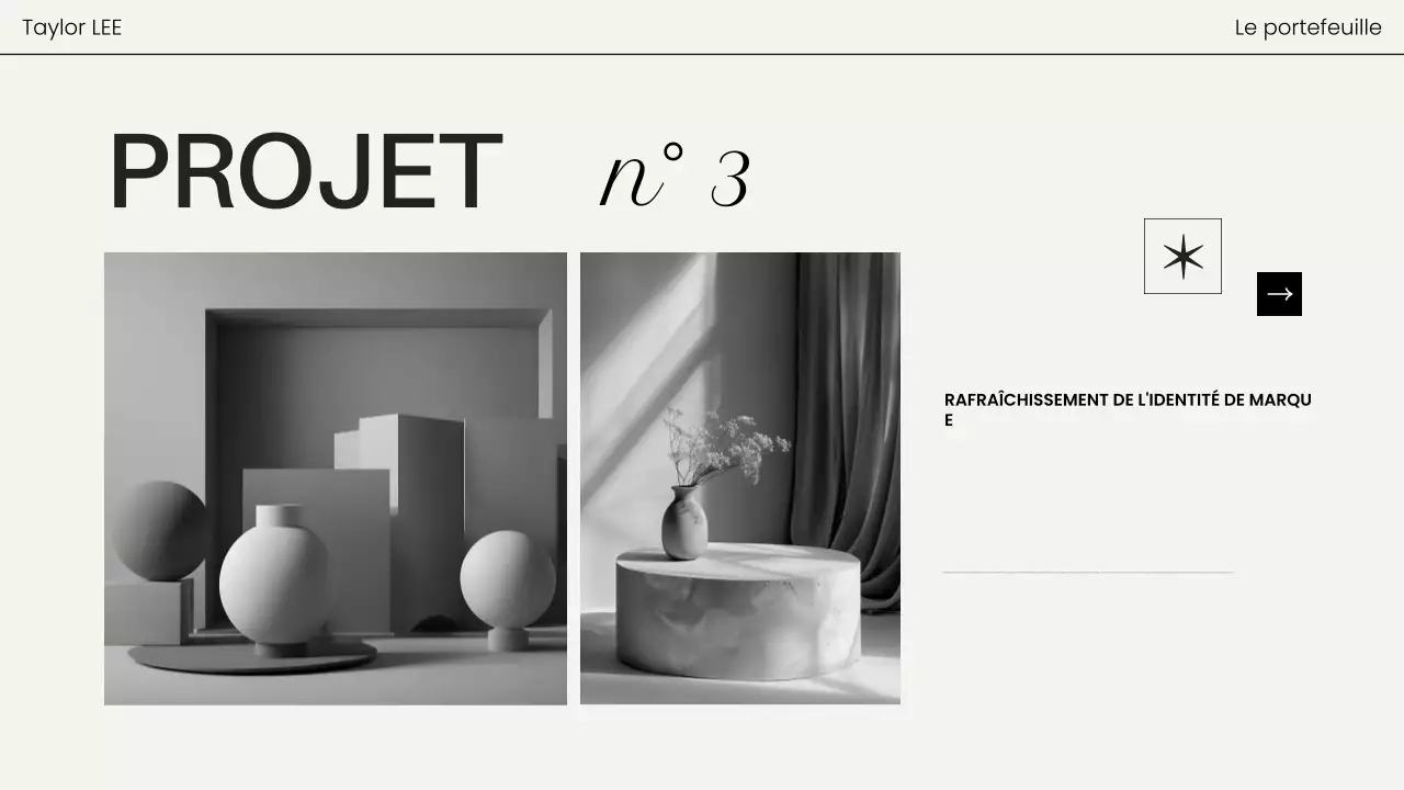 portfolio photographique moderne et noir