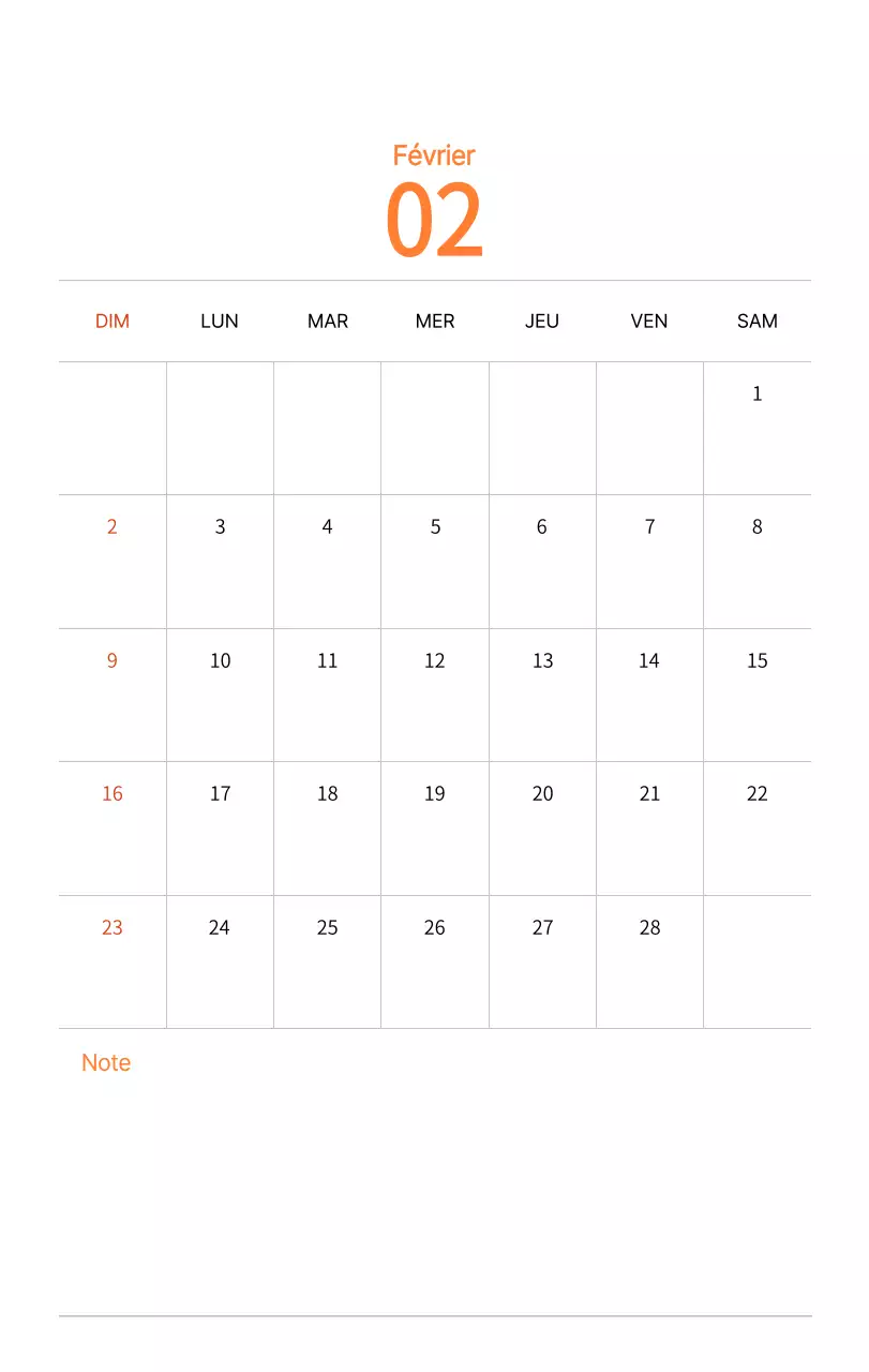 Calendrier du Nouvel An avec illustrations chaleureuses