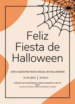 invitación minimalista de Halloween naranja