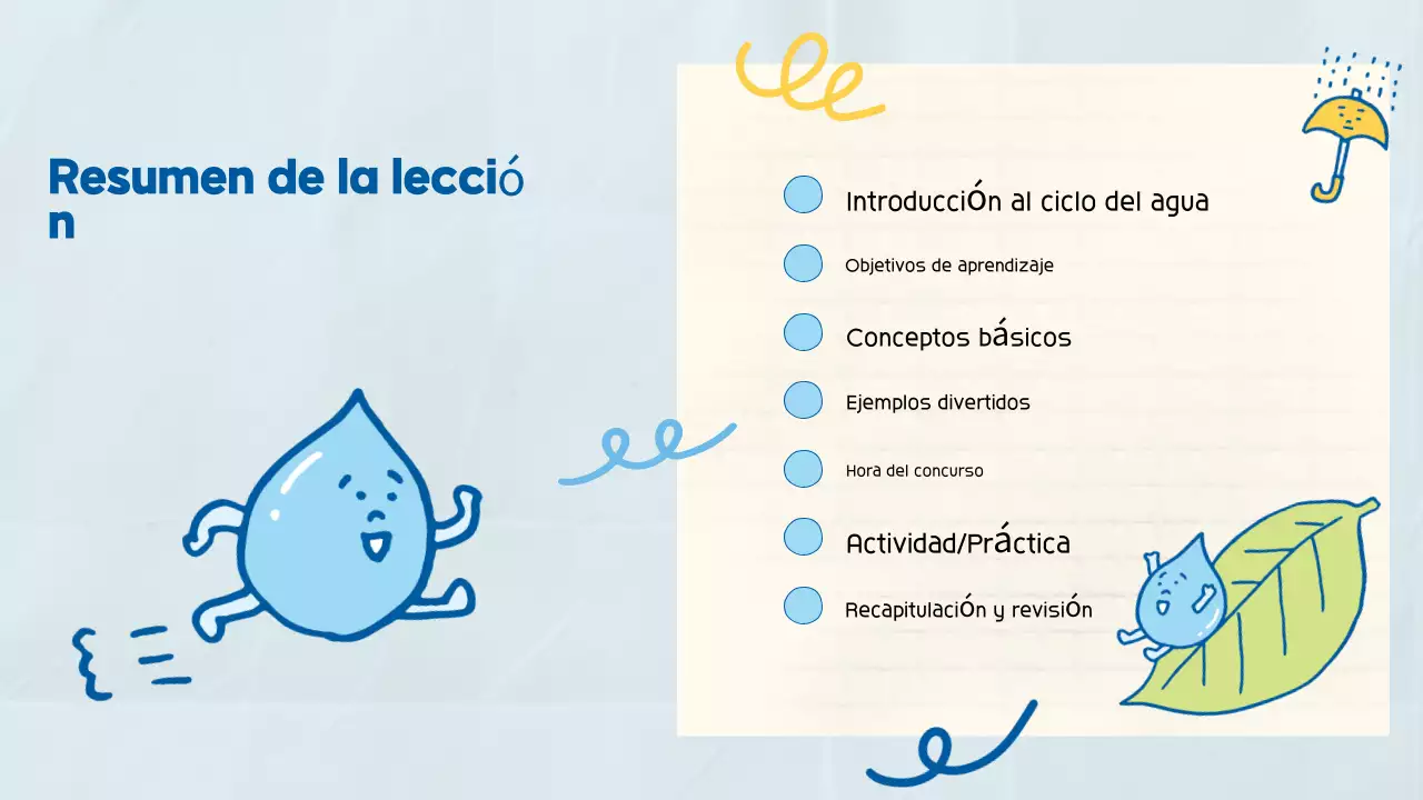 Azul Lindo Juguetón Clase de Ciencia Presentación para el Estudiante de la Escuela