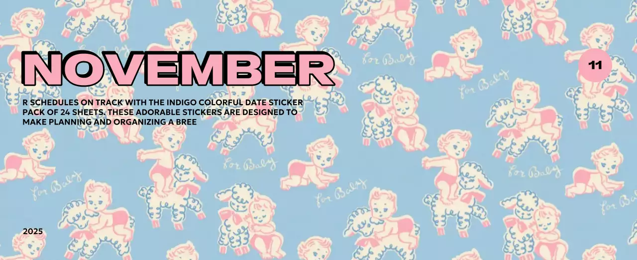 様々なレトロなイラストが描かれたカラフルなカレンダーカレンダー