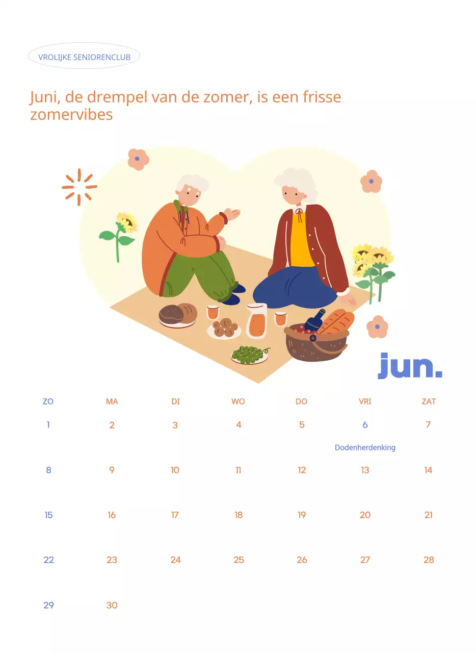 Zakelijke kalender met leuke illustraties