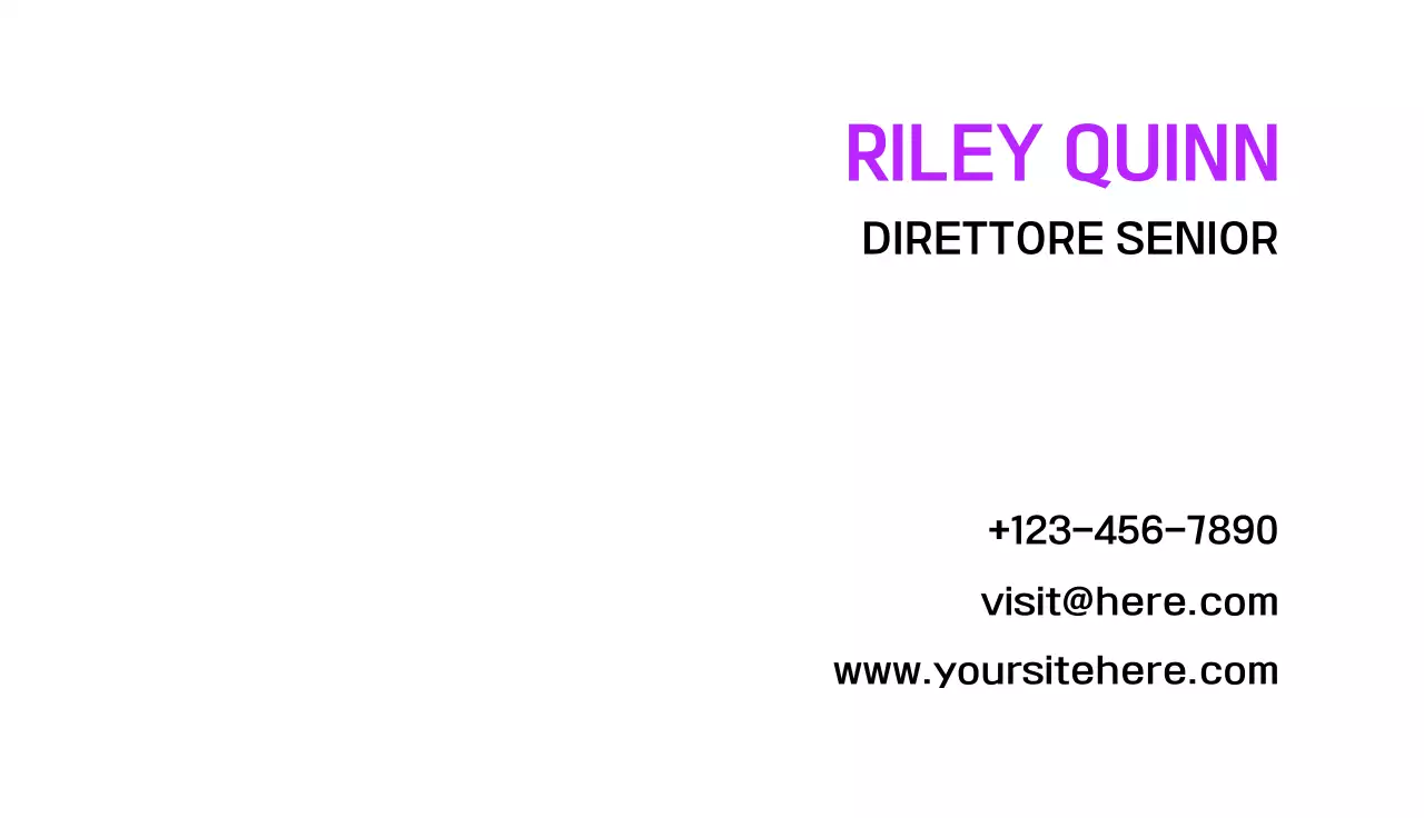 biglietto da visita minimal viola