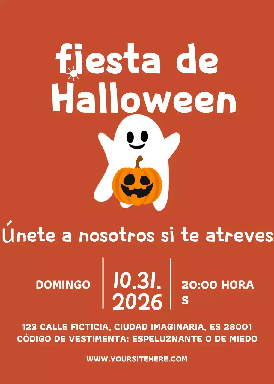 Invitación de Halloween retro naranja