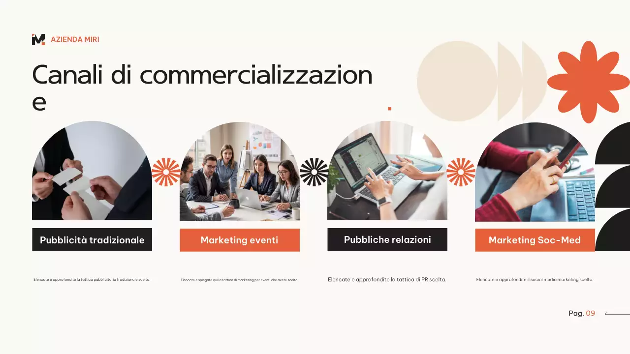 Arancione beige piano di marketing moderno geometrico