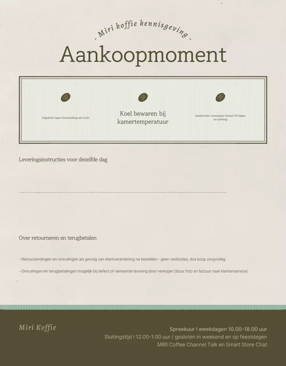 Promoot de verkoop van vintage koffiebonen in lichtblauw en bruin