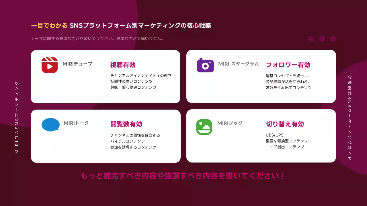 ネイビー モダン マーケティング プレゼンテーション