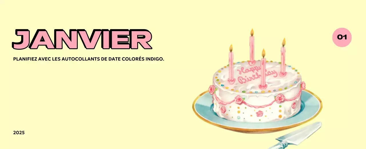 Calendriers colorés avec une variété d'illustrations rétro