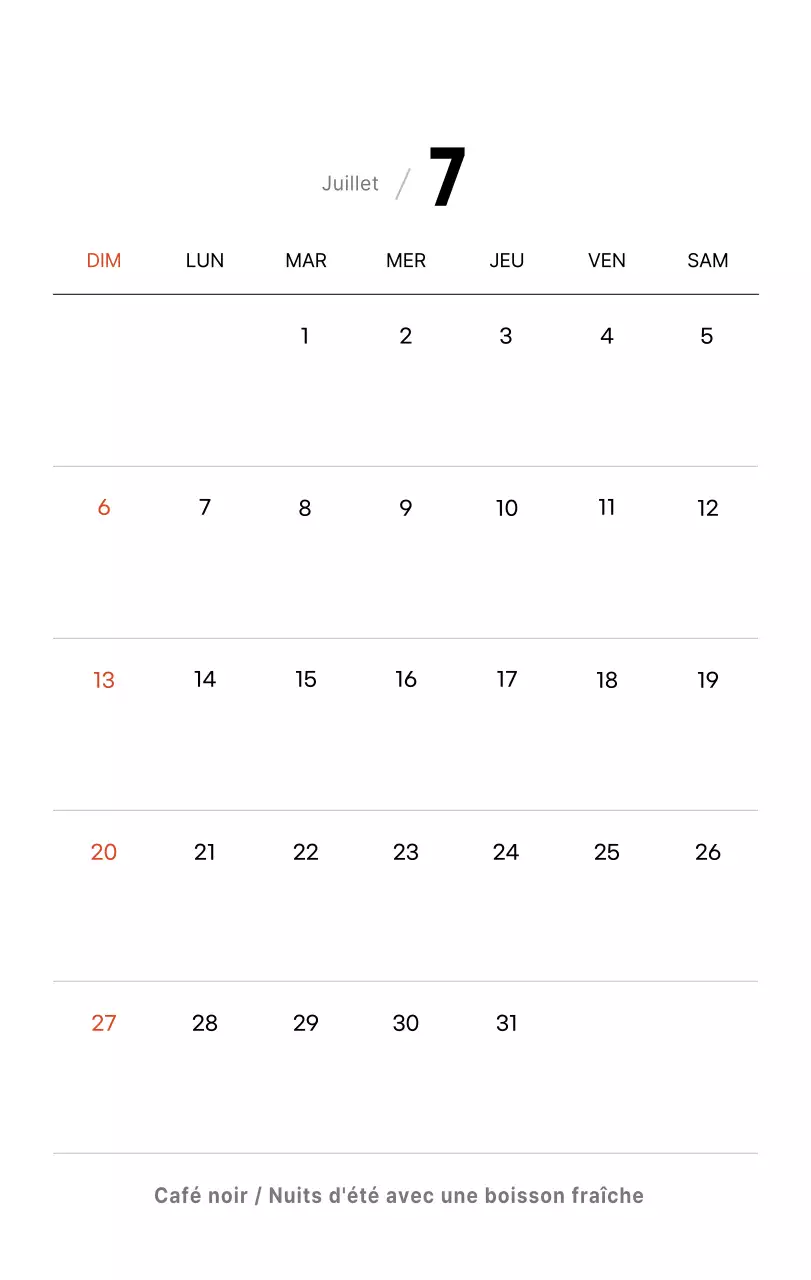 Calendrier de bureau photo simple pour les cafés dans les tons blancs