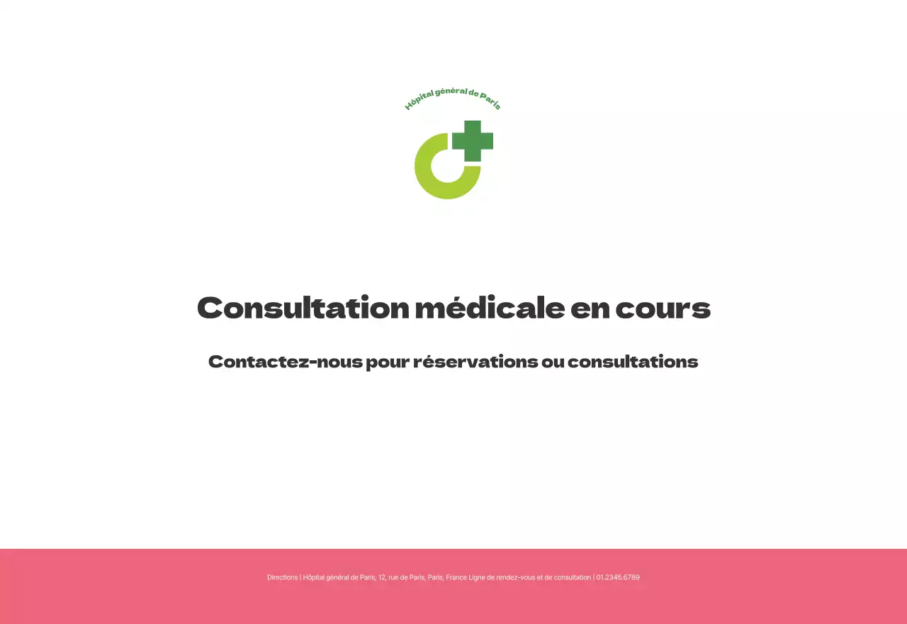 Un hôpital festif avec des illustrations sur le thème de la santé et de la famille et des accents colorés.