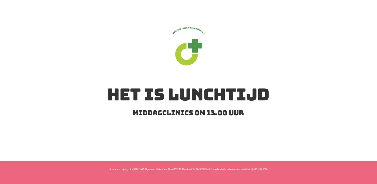 Een feestelijk ziekenhuis met illustraties met gezondheids- en gezinsthema's en kleurrijke accenten