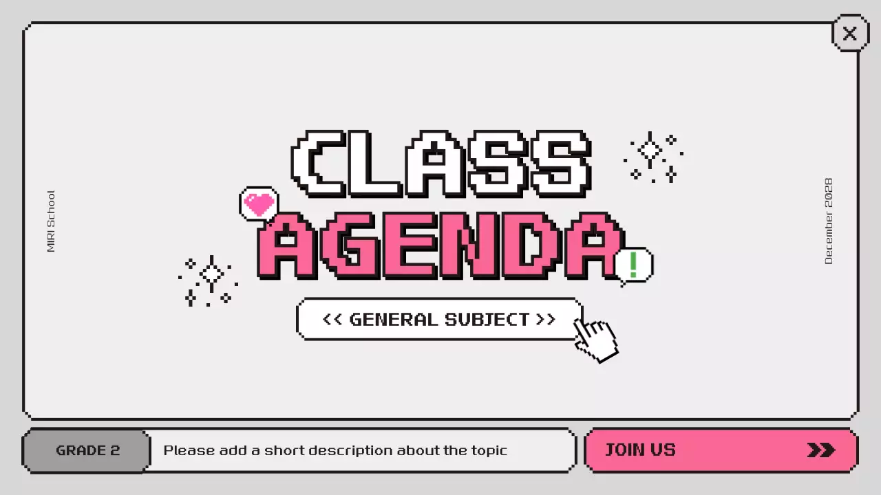 Pink Retro Class Planner Presentation