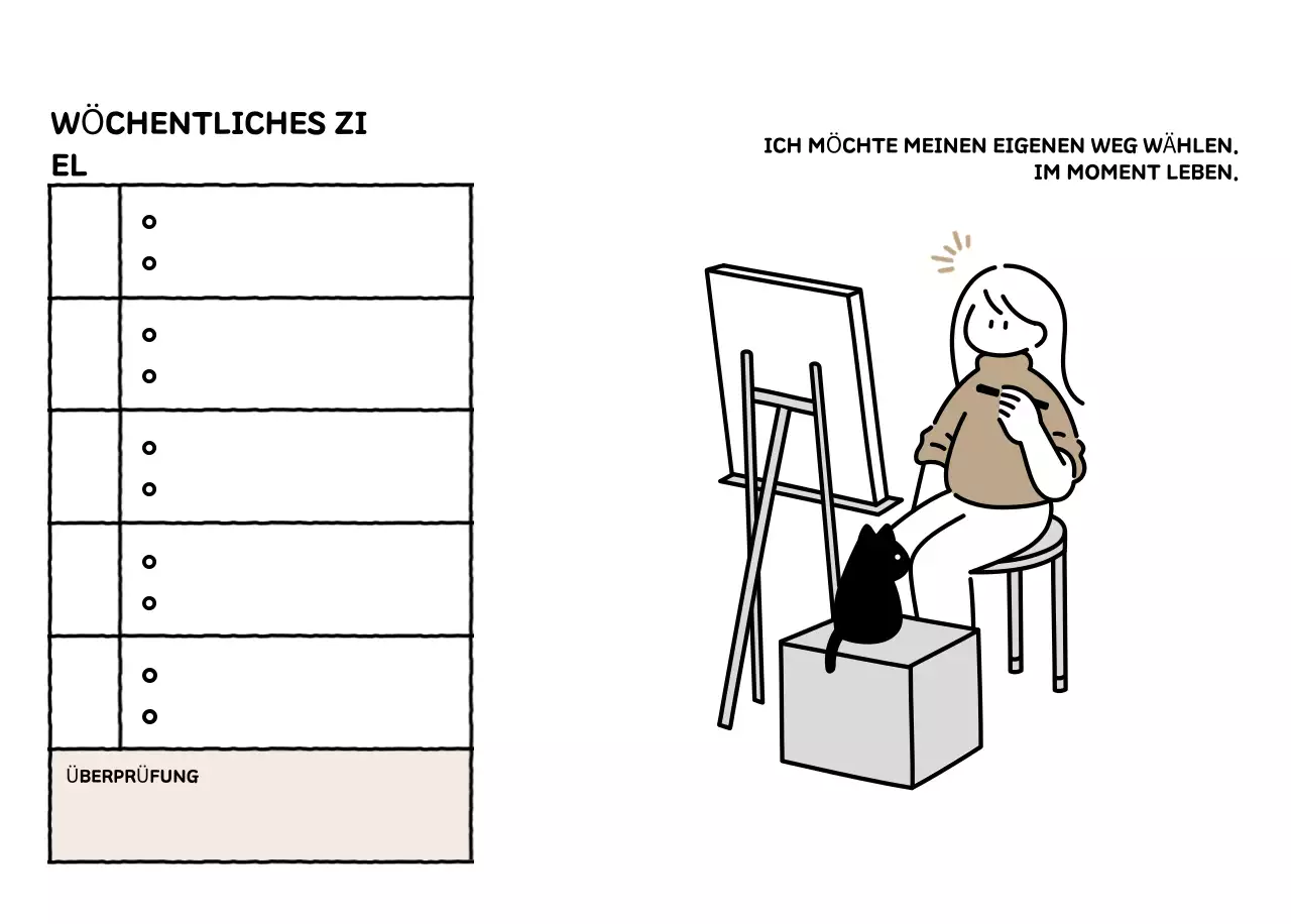 Illustrierter Kalender mit schönem Linienstil