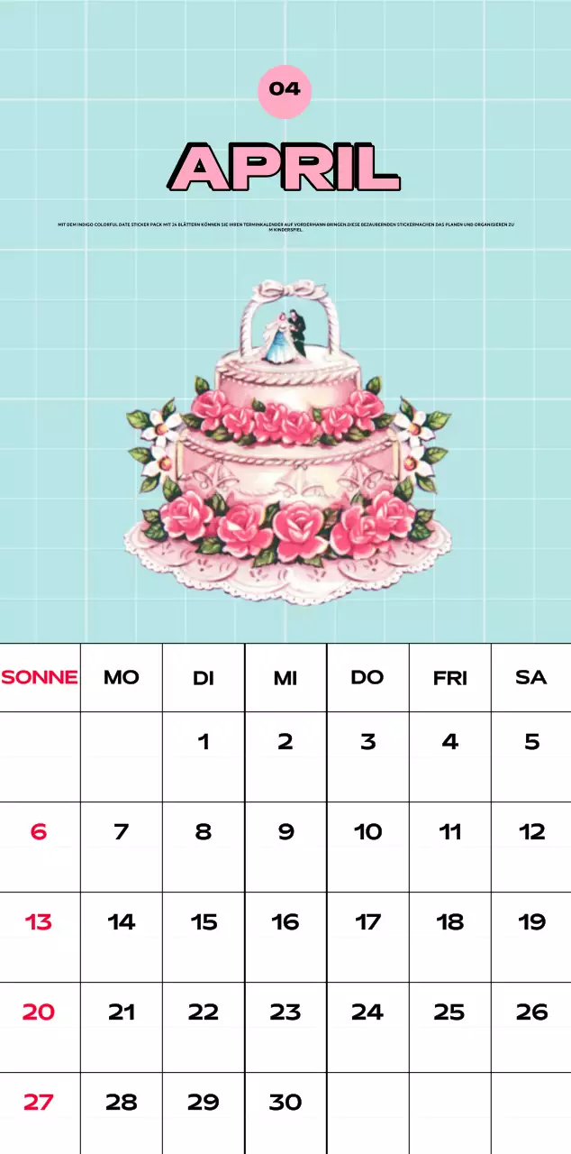 Bunte Kalender mit einer Vielzahl von Retro-Illustrationen