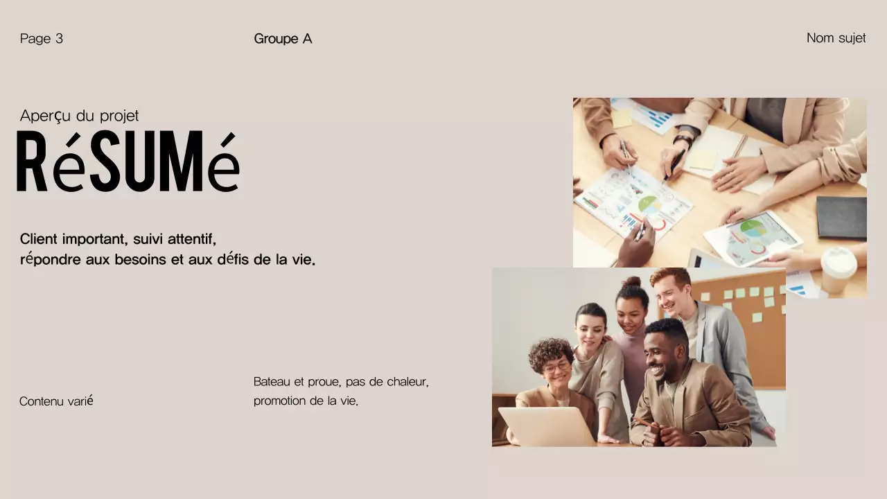 Présentation générale du projet du groupe Orange Modern