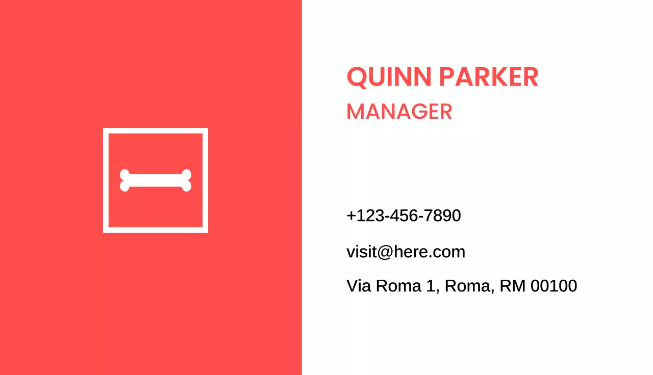 biglietto da visita minimal rosso