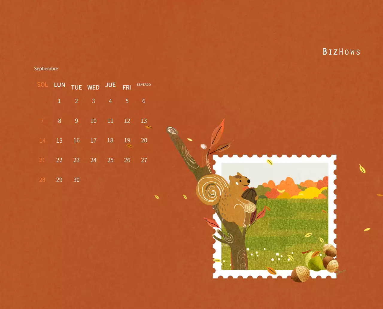 Calendario de Año Nuevo con cálidas ilustraciones