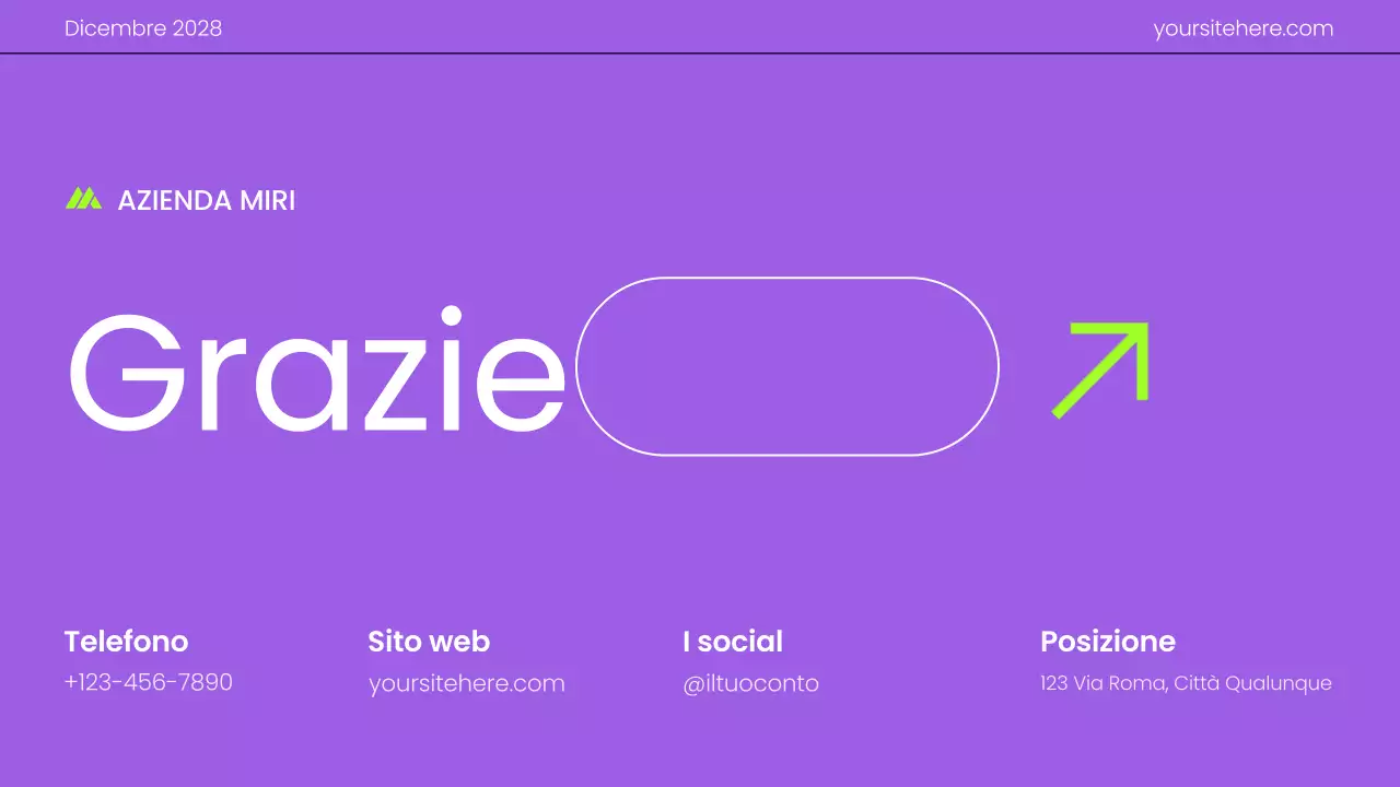 Presentazione del piano di marketing con gradiente moderno viola