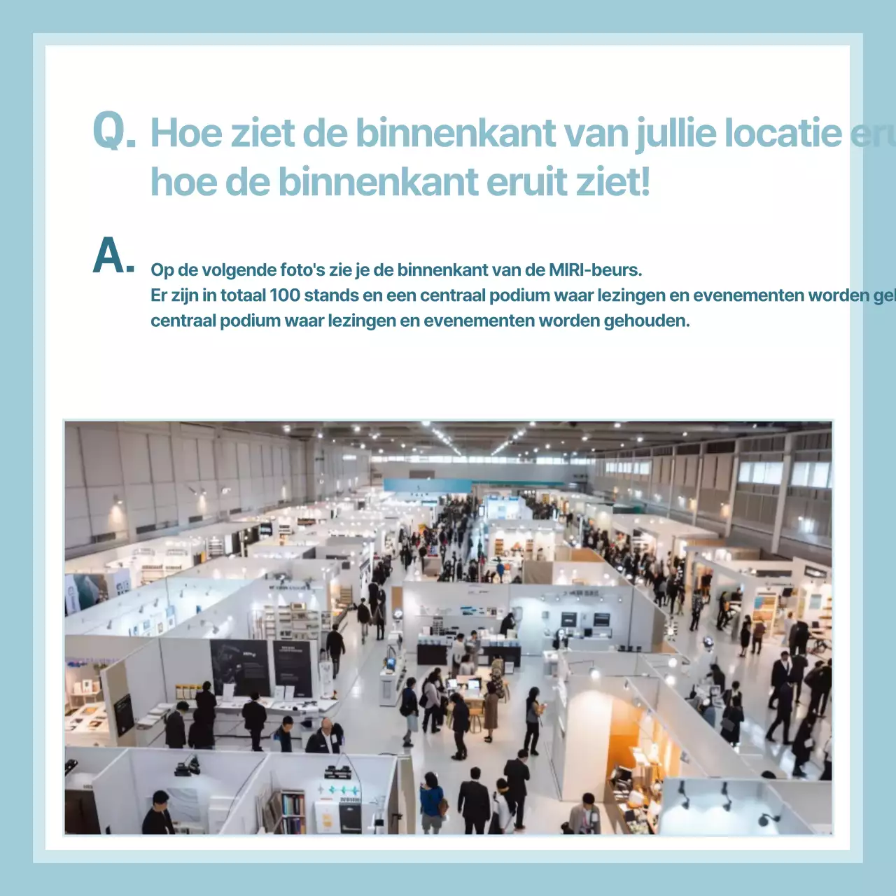 Lichtblauwe eenvoudige informatieverstrekking FAQ