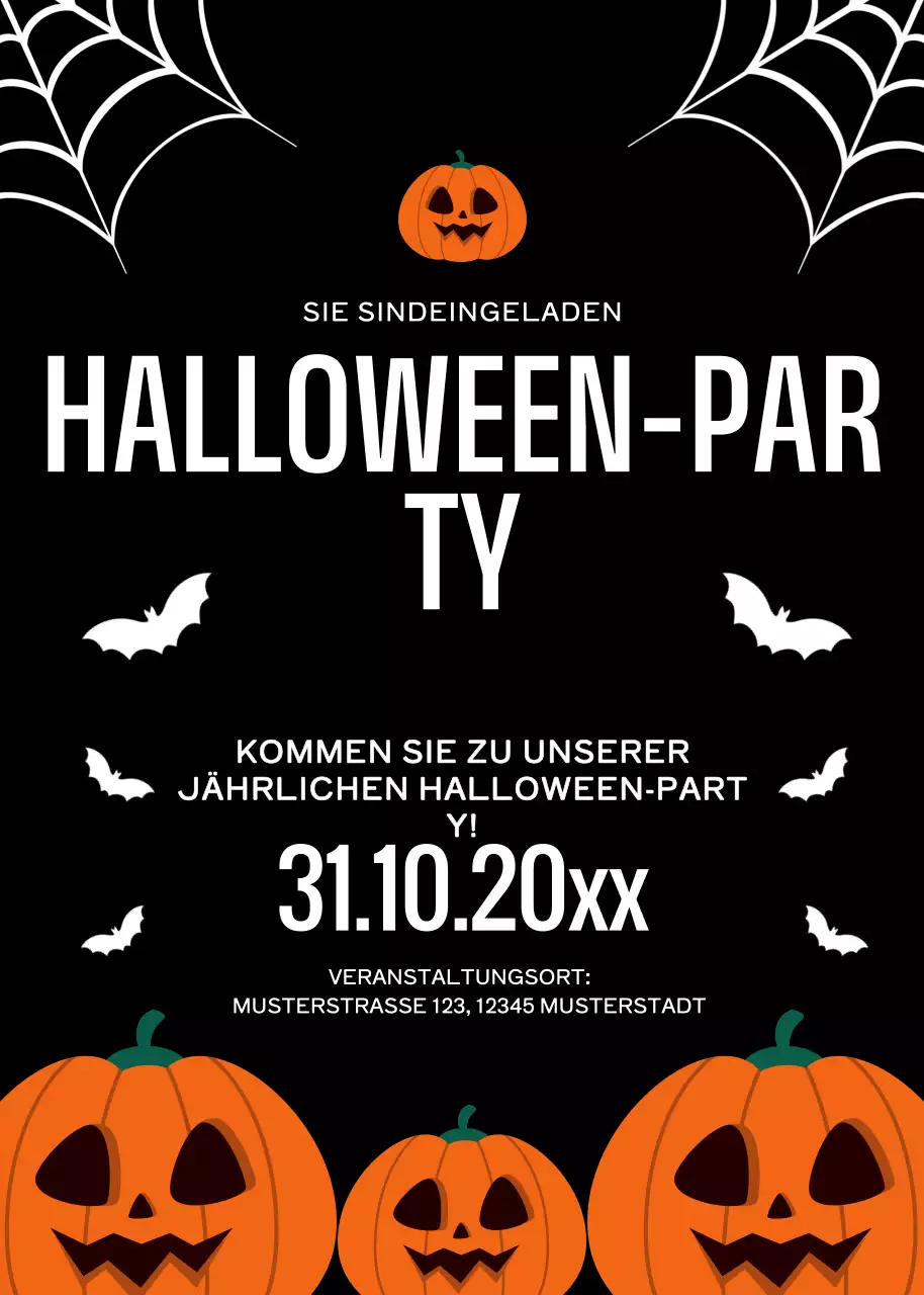 schwarze traditionelle Halloween-Einladung