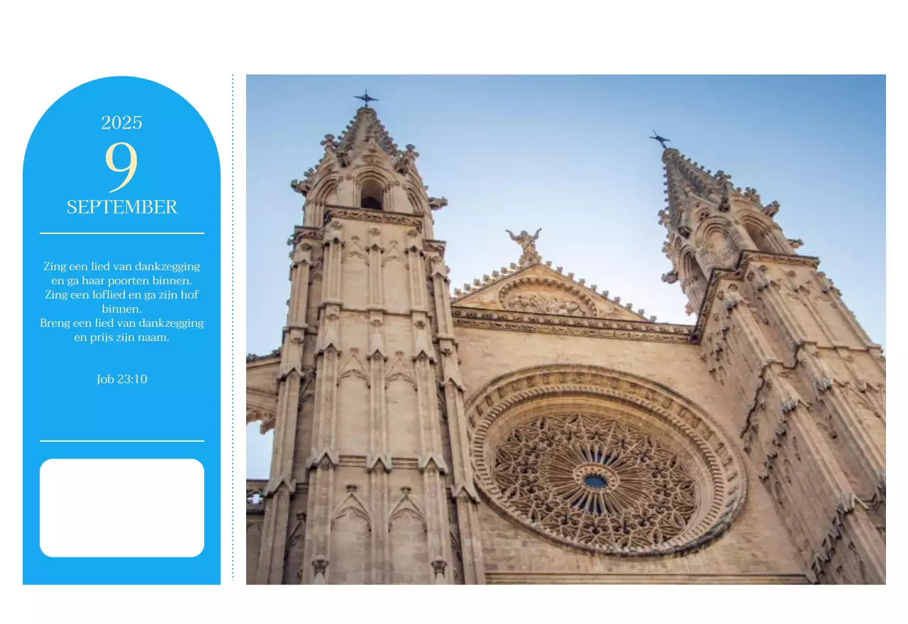 Blauw modern concept kerkkalender