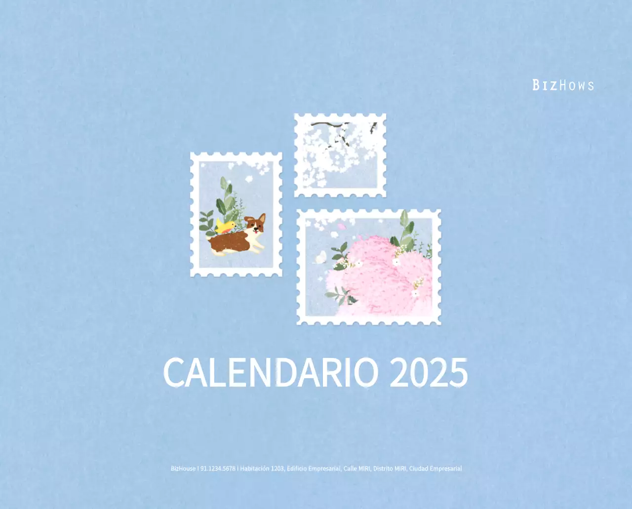 Calendario de Año Nuevo con cálidas ilustraciones