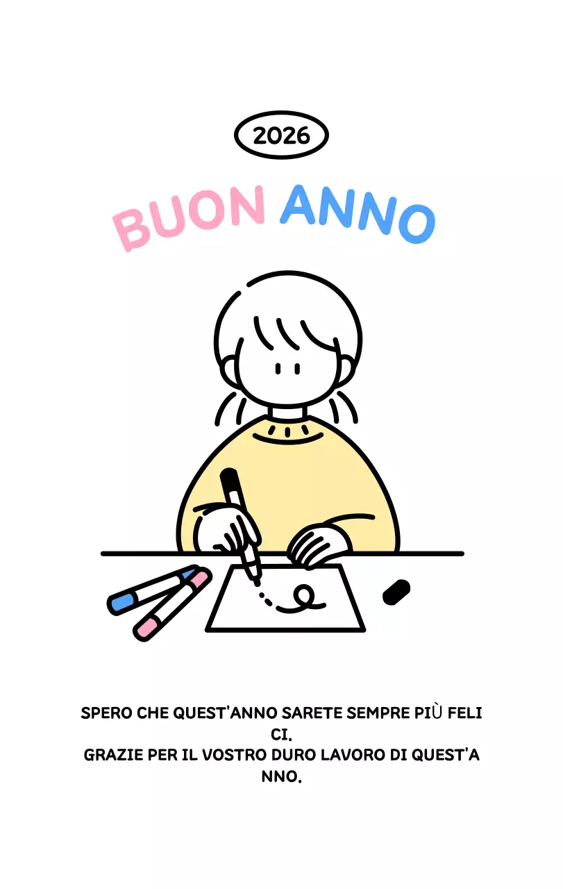 Calendario illustrato con un grazioso stile di linee