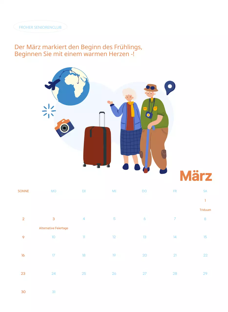 Geschäftskalender mit niedlichen Illustrationen