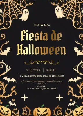 invitación gótica negra de Halloween