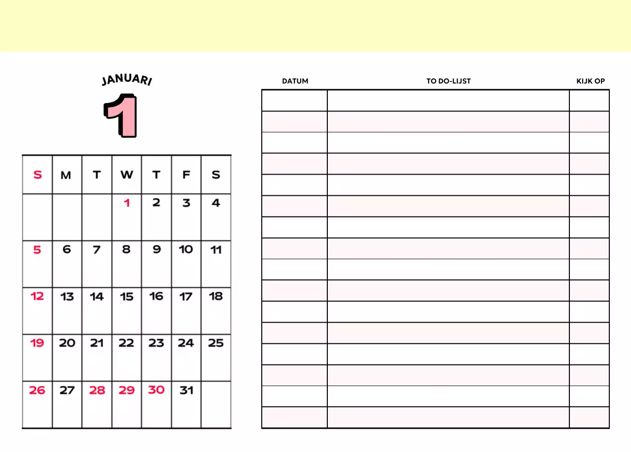 Kleurrijke kalenders met verschillende retro-illustraties