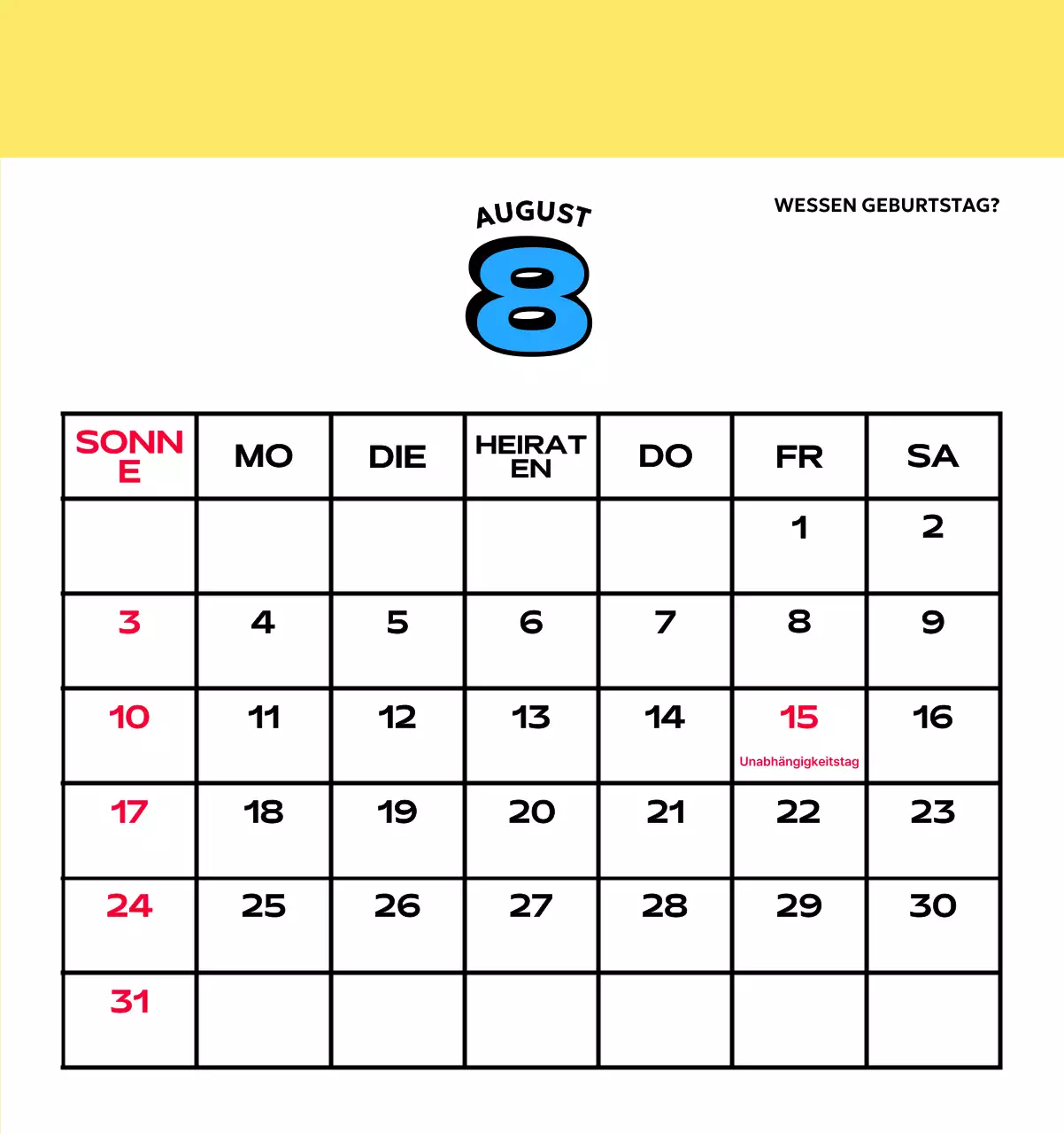 Bunte Kalender mit einer Vielzahl von Retro-Illustrationen