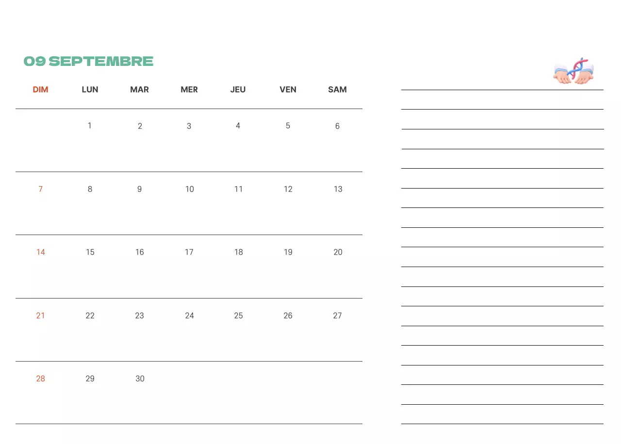 Un hôpital festif avec des illustrations sur le thème de la santé et de la famille et des accents colorés.