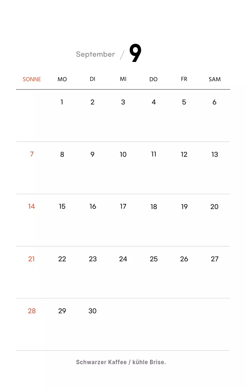 Einfacher Kaffee-Foto-Tischkalender für Cafés in Weißtönen