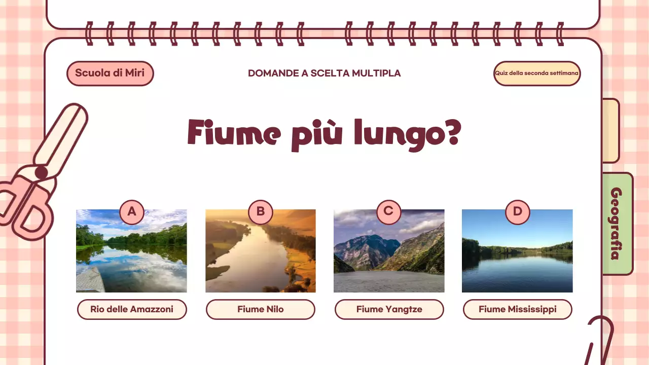 Presentazione in classe dell'ora di Quiz giocosi rosa