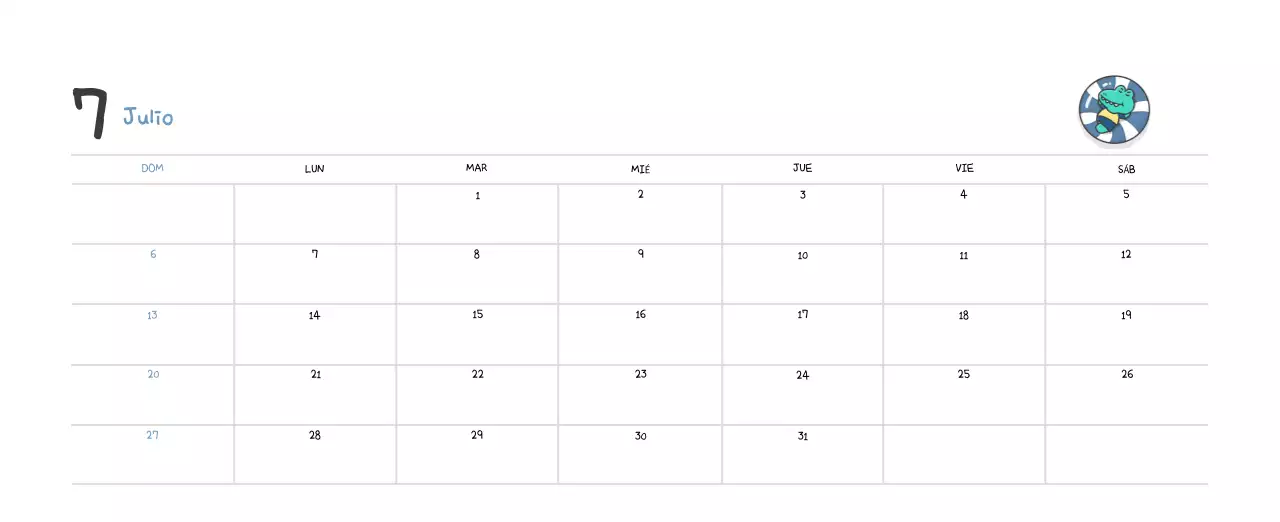 Un calendario con un bonito concepto de ilustración de Ago