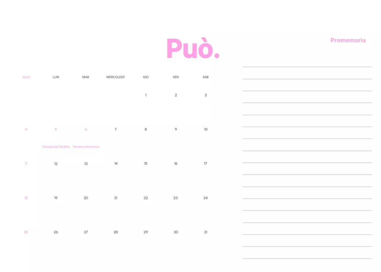 Calendario aziendale con simpatiche illustrazioni