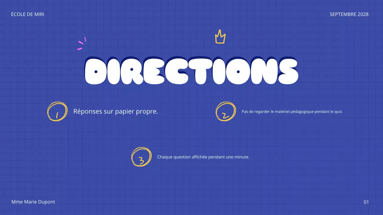 annonce du quiz bleu ludique