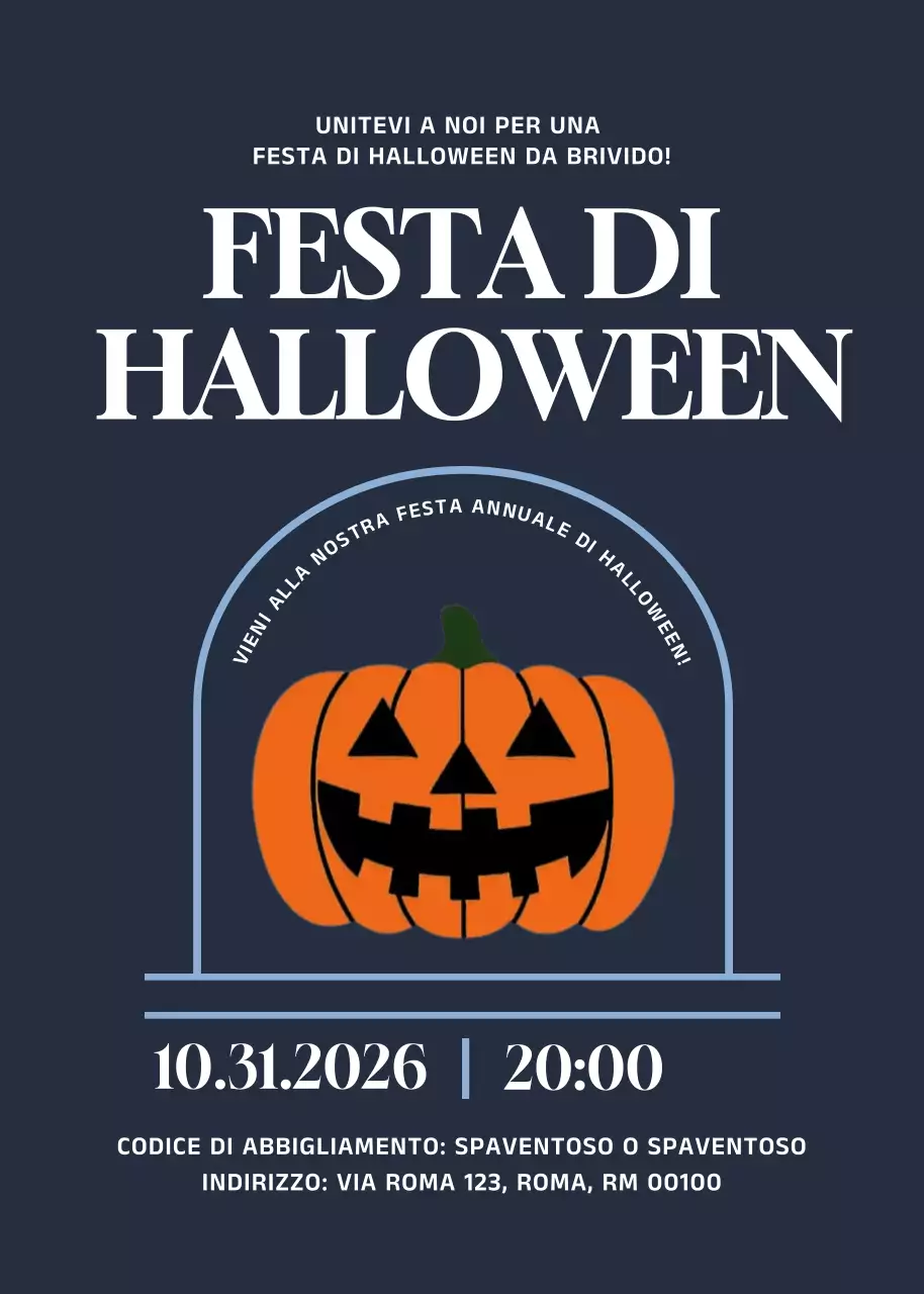 Invito di Halloween retro Navy
