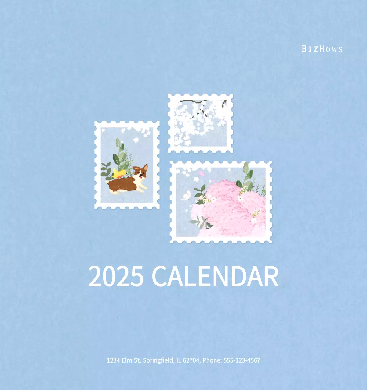 New Year's calendar with a warm, illustrated feel